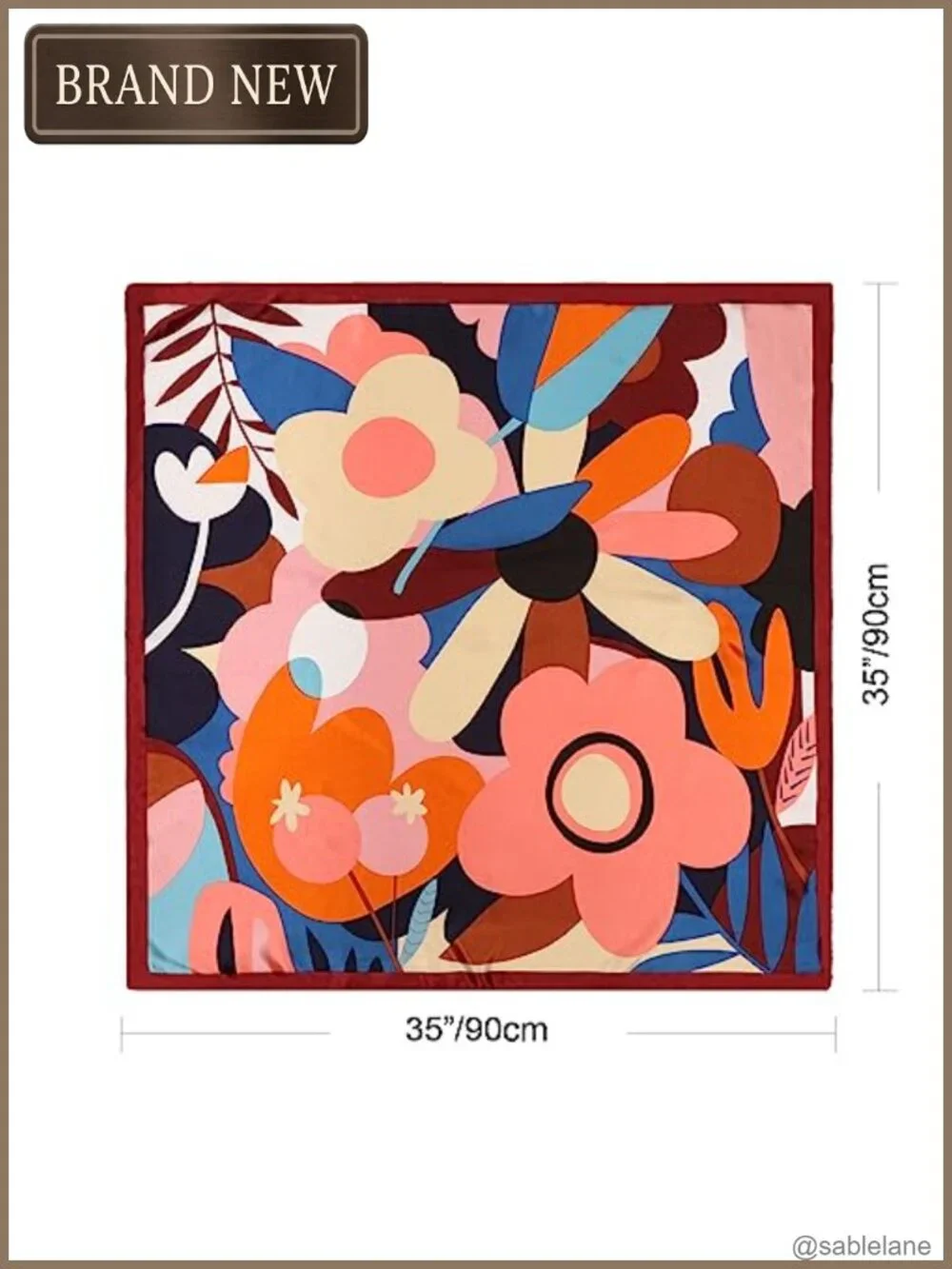 4 Pack Large Square Satin Head Scarf Silk Like Fabric Women Hair Neck Scarf